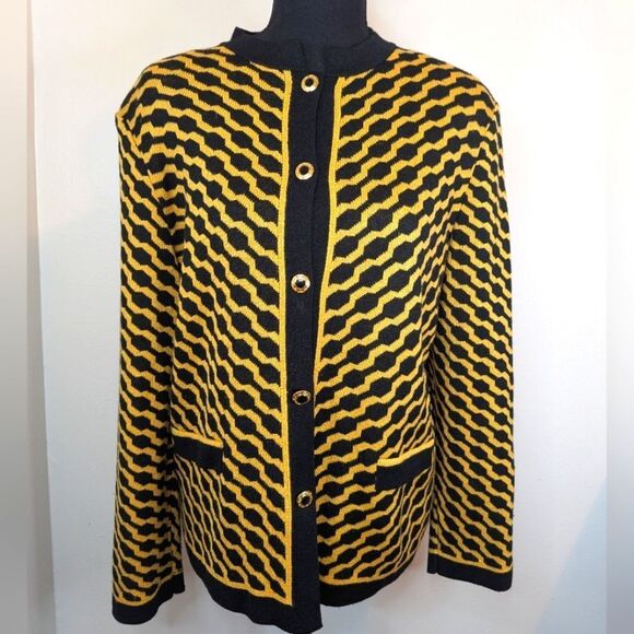 VTG Epic Steven Maximalist Retro Preppy Old Money Academia Mobwife Cardigan 6 - Picture 1 of 9
